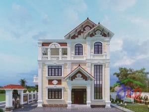 Thiết kế biệt thự 3 tầng phong cách tân cổ điển