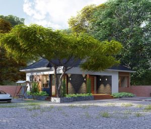 Thiết kế nhà vườn 1 tầng mái thái trên diện tích 220m2