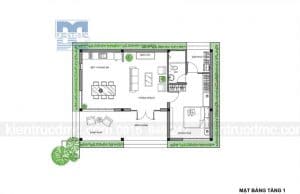 Thiết kế nhà vườn 1 tầng mái thái trên diện tích 220m2