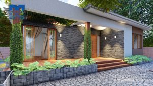 Thiết kế nhà vườn 1 tầng mái thái trên diện tích 220m2