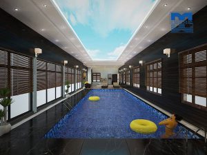 Thiết kế nội thất dinh thự 2 tầng phong cách tân cổ điển đẹp, sang trọng