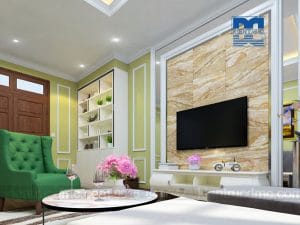 Thiết kế nội thất dinh thự 2 tầng phong cách tân cổ điển đẹp, sang trọng
