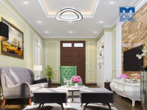 Thiết kế nội thất dinh thự 2 tầng phong cách tân cổ điển đẹp, sang trọng