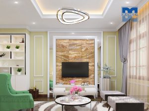 Thiết kế nội thất dinh thự 2 tầng phong cách tân cổ điển đẹp, sang trọng