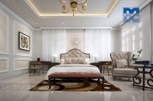Thiết kế nội thất dinh thự 2 tầng phong cách tân cổ điển đẹp, sang trọng