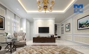 Thiết kế nội thất dinh thự 2 tầng phong cách tân cổ điển đẹp, sang trọng