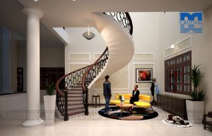Thiết kế nội thất dinh thự 2 tầng phong cách tân cổ điển đẹp, sang trọng