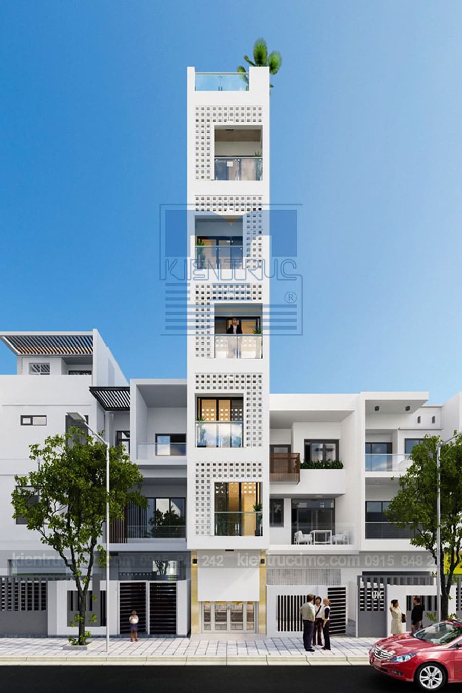 Thiết kế chung cư mini 6 tầng trên diện tích 49m2 
