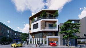 Thiết kế nhà phố 3 tầng hai mặt tiền trên diện tích 147m2