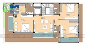 Thiết kế nhà lô phố 3 tầng căn góc hai mặt tiền phong cách hiện đại