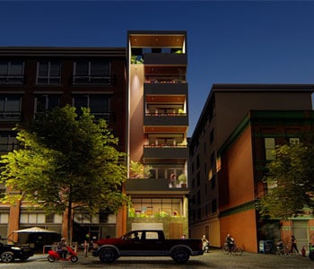 Thiết kế nhà phố 5,5 tầng 1 mặt tiền phong cách hiện đại