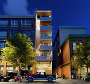 Thiết kế nhà phố 5,5 tầng 1 mặt tiền phong cách hiện đại