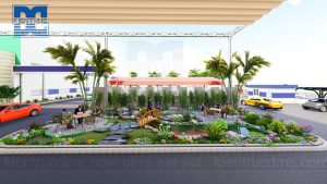 Thiết kế ngoại thất và tiểu cảnh sân vườn nhà máy sản xuất Tập đoàn Tonmat