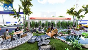 Thiết kế ngoại thất và tiểu cảnh sân vườn nhà máy sản xuất Tập đoàn Tonmat