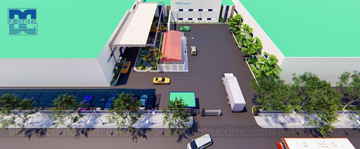 Thiết kế nội thất ngoại thất và tiểu cảnh sân vườn nhà máy sản xuất Tập đoàn Tonmat