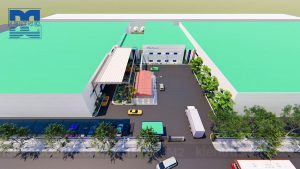 Thiết kế ngoại thất và tiểu cảnh sân vườn nhà máy sản xuất Tập đoàn Tonmat