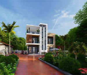 Thiết kế biệt thự 3 tầng phong cách hiện đại trên diện tích 1000m2