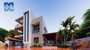 Thiết kế biệt thự 3 tầng phong cách hiện đại trên diện tích 1000m2