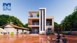 Thiết kế biệt thự 3 tầng phong cách hiện đại trên diện tích 1000m2