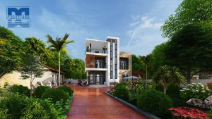 Thiết kế biệt thự 3 tầng phong cách hiện đại trên diện tích 1000m2