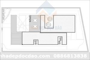 Thiết kế biệt thự phố 2,5 tầng hiện đại nhiều cây xanh