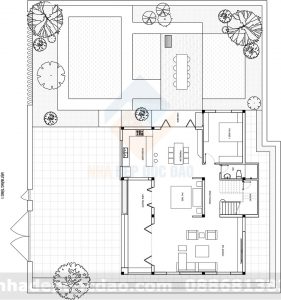 Thiết kế biệt thự phố 2 tầng phong cách hiện đại với không gian xanh