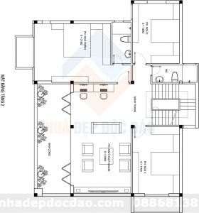 Thiết kế biệt thự phố 2 tầng phong cách hiện đại với không gian xanh