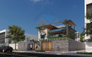 Thiết kế biệt thự phố 2 tầng phong cách hiện đại với không gian xanh