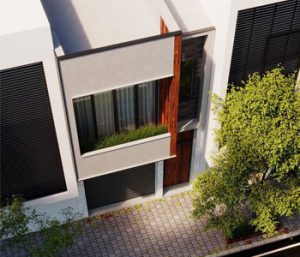 Thiết kế nhà phố 2 tầng phong cách hiện đại trên diện tích 90m2