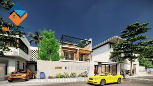 Thiết kế biệt thự 2 tầng phong cách hiện đại, sang trọngg