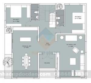 Thiết kế biệt thự 2 tầng phong cách hiện đại trên diện tích 172m2