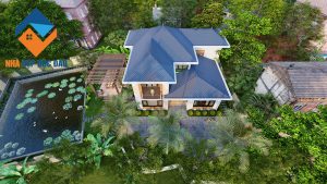 Thiết kế biệt thự 2 tầng phong cách hiện đại trên diện tích 172m2