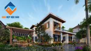 Thiết kế biệt thự 2 tầng phong cách hiện đại trên diện tích 172m2