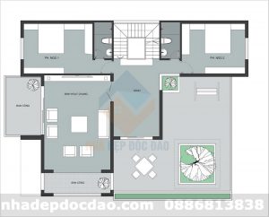 Thiết kế biệt thự phố 3 tầng phong cách hiện đại