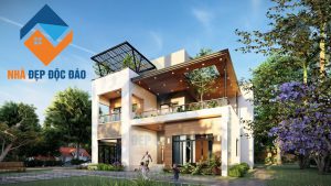 Thiết kế biệt thự phố 3 tầng phong cách hiện đại
