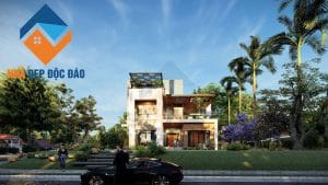 Thiết kế biệt thự phố 3 tầng phong cách hiện đại