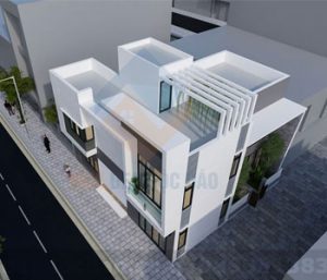 Thiết kế nhà phố 2 tầng 2 mặt tiền diện tích 93m2