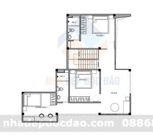 Thiết kế nhà phố 2 tầng 2 mặt tiền diện tích 93m2