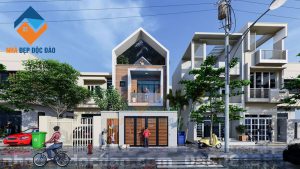 Thiết kế nhà phố 2,5 tầng 2 mặt tiền trên diện tích 180m2