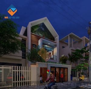 Thiết kế nhà phố 2,5 tầng 2 mặt tiền trên diện tích 180m2