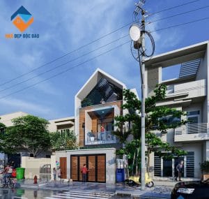 Thiết kế nhà phố 2,5 tầng 2 mặt tiền trên diện tích 180m2