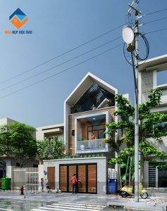 Thiết kế nhà phố 2,5 tầng 2 mặt tiền trên diện tích 180m2