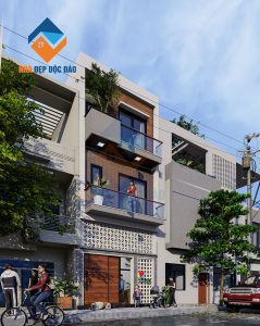 Thiết kế nhà phố 3,5 tầng trên diện tích 63m2 phong cách hiện đại