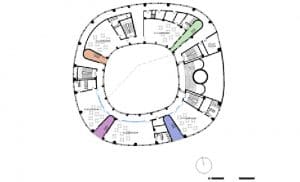 Thiết kế Trường mầm non 3 tầng với những đường cong sắc màu