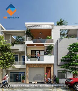 Thiết kế nhà phố diện tích 90m2 phong cách hiện đại