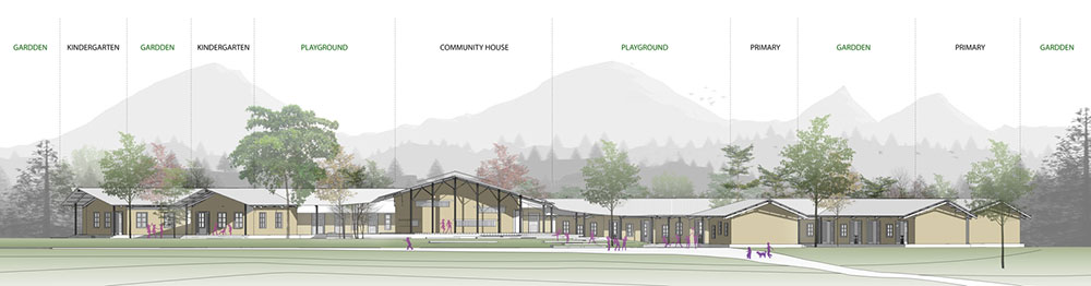 Thiết kế Trường Tiểu học với kiến trúc độc đáo như bông hoa giữa đại ngàn