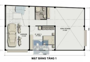 Thiết kế nhà ở kết hợp kinh doanh trên đất hình thang vuông