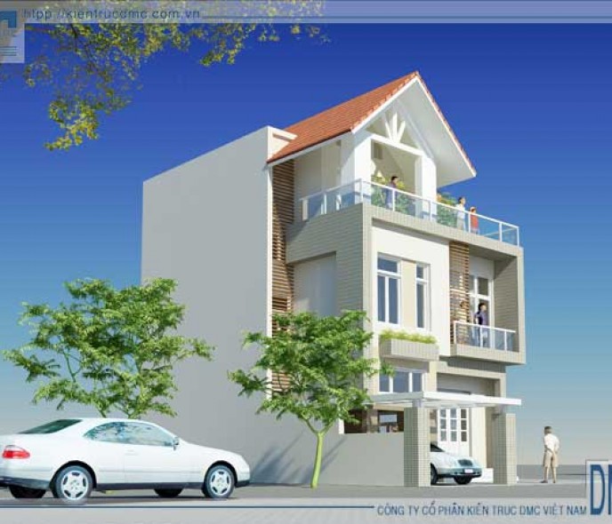 Thiết kế biệt thự phố 3 tầng trên đất 165m2