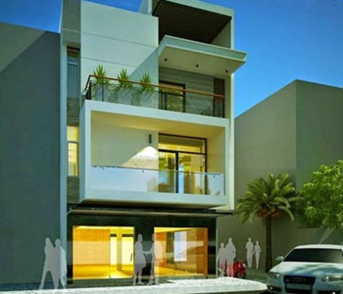Thiết kế nhà phố 3,5 tầng 61m2