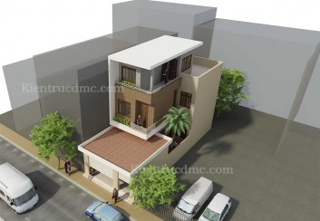 Thiết kế nhà phố 2,5 tầng mặt tiền 6,8m